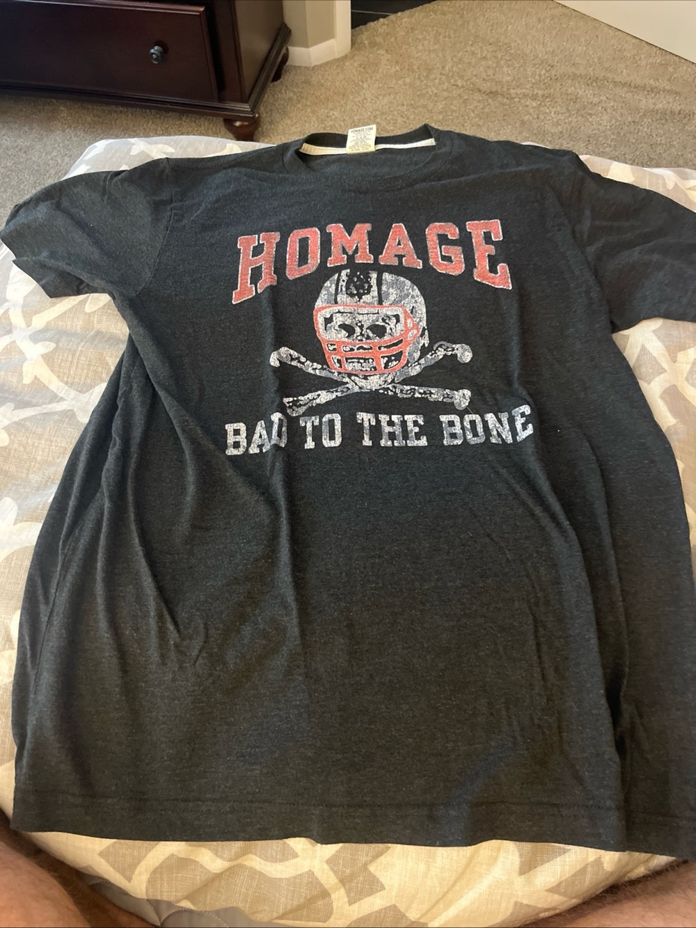Homage Bad To The Bone Tri Blend Short Sleeve Shirt Black Large